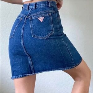 Vintage 80’s 90’s  Georges Marciano for Guess cotton blue jean mini skirt size 0